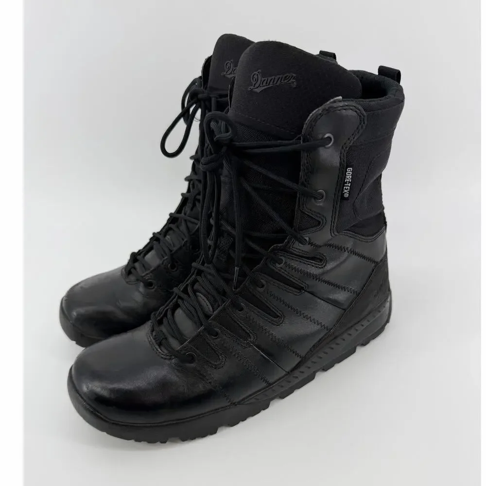 Black Leather tactical boots, Danner brand, 8-inch height